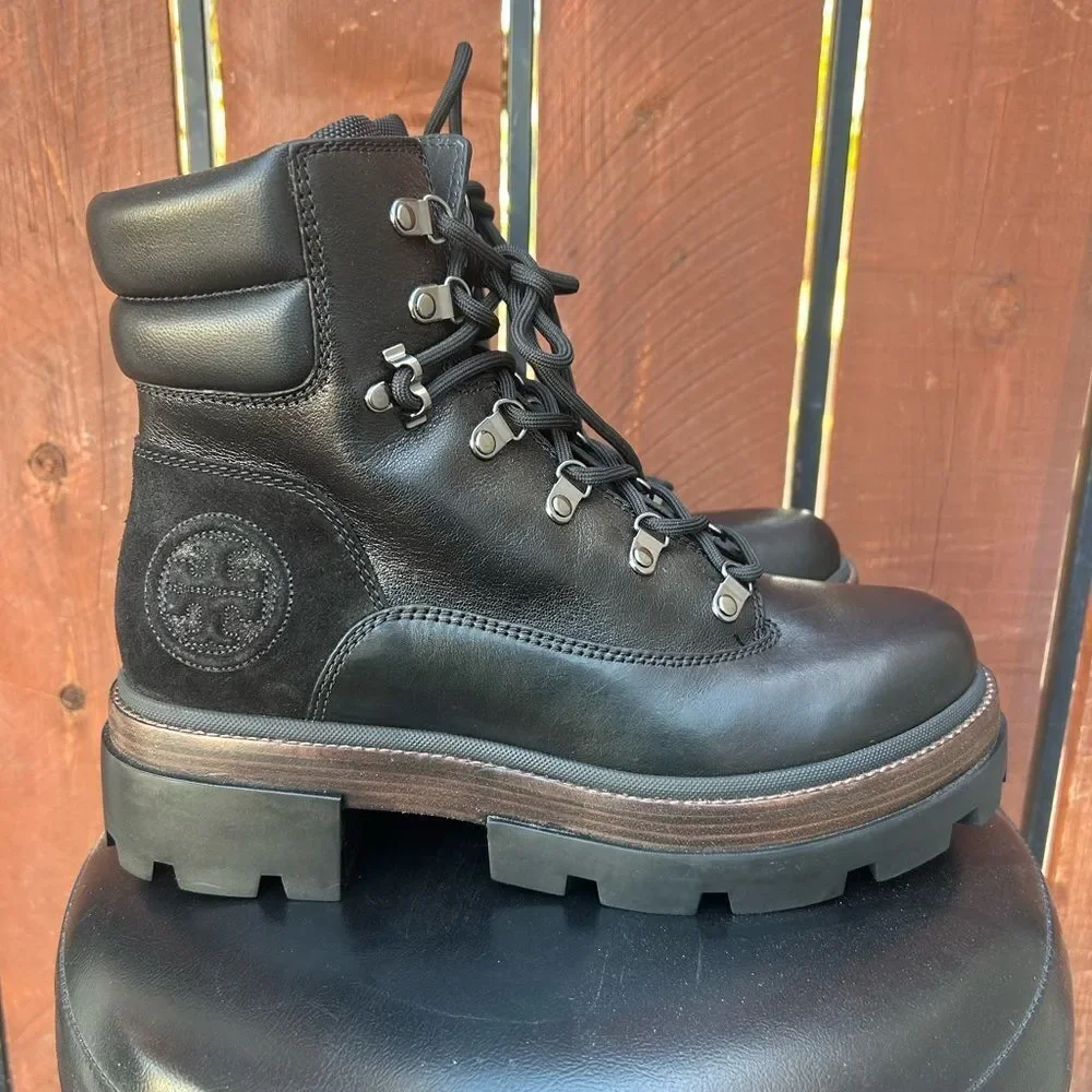 Tory Burch Miller Lug Hiker Boot in Perfect Black Size 10 NWOB